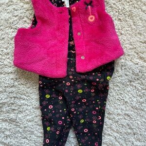 French Pink Baby Girl Vest and Pant set
